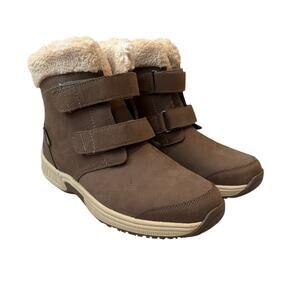 Orthofeet Florence Waterproof Boot Taupe Womens Size 9 Wide Slip Resistant